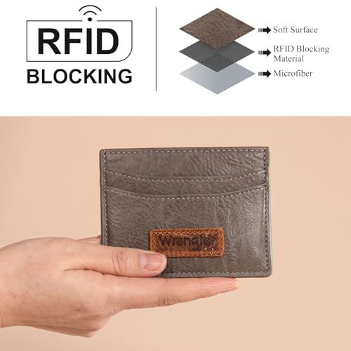 Image of Montana West X Wrangler Slim ID Card Holder for Women Minimalist Credit Card Holder for Women Rfid Blocking Thin Small Wallets for Women
