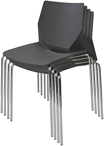HARLEQUIN 1.1 Four-Legged Stacking Chair With Polypropylene Seat And Chrome Frame.
