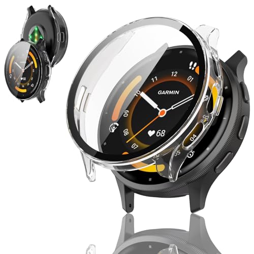 FINEEN Garmin�i�K�[�~���jvenu 2/3/3S/4 �J�o�[ PC�f�� �����K���X�S�ʕی� �Ή� garmin venu 3 ��p �ی�P�[�X �f�U�C���ȒP���t�� �ϏՌ��� �����ߗ� �w��h�~ for �K�[�~�� venu3 �P�[�X ���{���Ɏq