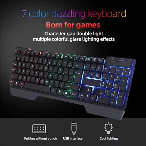 Entwino Gaming Combo 4-in-1: RGB Keyboard, DPI-Adjustable Mouse, Mouse Pad, and Headset with Mic - Image 6