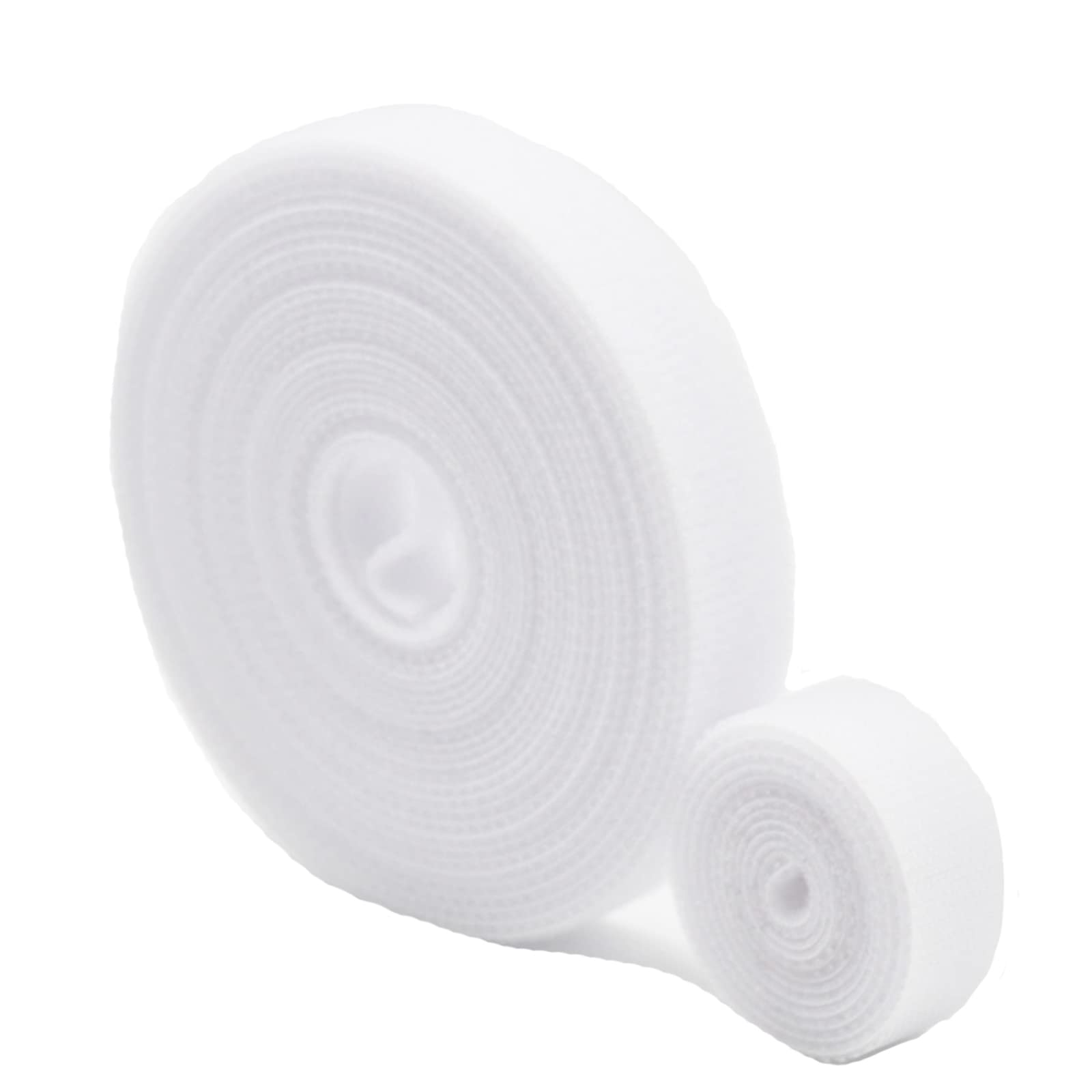 Tophomer White 5M Fastening Tape Hook And Loop Straps Cable Ties For Cable Management, 1Cm Wide,