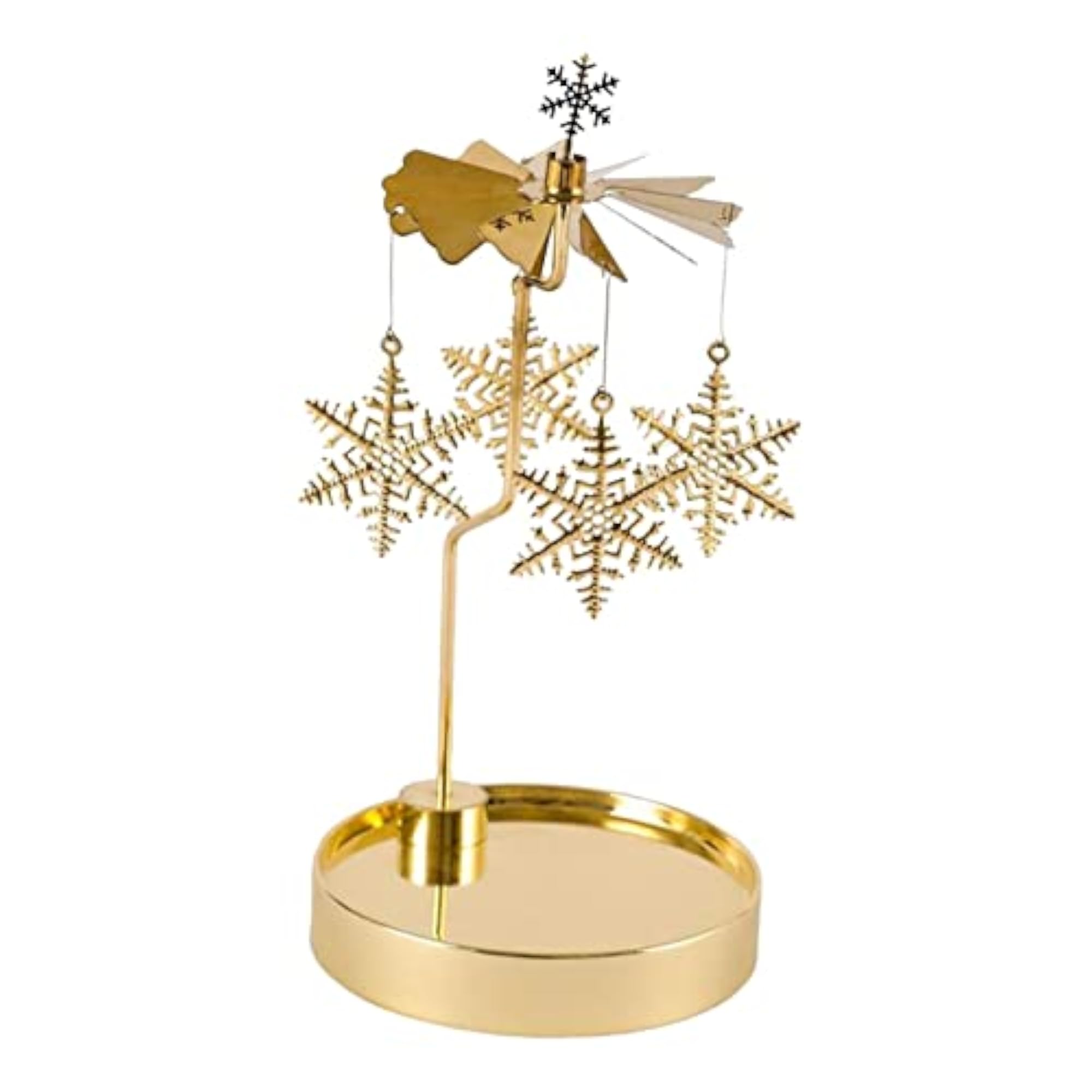 Spinning Candle Holder Candlestick Party Home Decor Snowflake Design