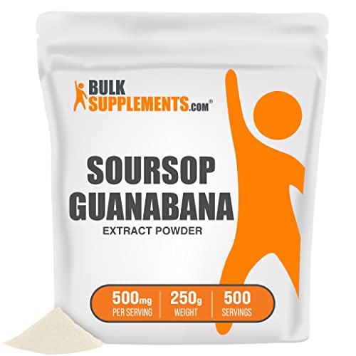 Bulksupplements.com Guanabana Extract (Soursop) - Sourced From Annona Muricata Fruit, Graviola - Gluten Free - 500Mg Per Serving, 500 Servings (250 Grams - 8.8 Oz) #TOP12