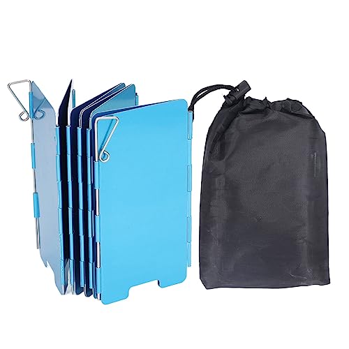 VBESTLIFE Herd Windschutzscheibe, Faltbarer Campingkocher Windschutzscheibe 9 Platten Aluminium Outdoor Campingkocher Windschutzscheibe für Camping Picknick Rucksackreisen