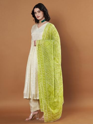 Image of Women's Cotton Blend Floral Print Dupatta with 2.20 Meters | Women's cotton printed dupatta with tassels