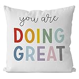 IWXYI Inspirational Quote You are Doing Great Throw Pillow Cover 18x18 Inch,Postive Sayings Cushion