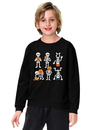Image of Remimi Kids Halloween Sweatshirt Long Sleeve Thanksgiving Tops 3-14 Years
