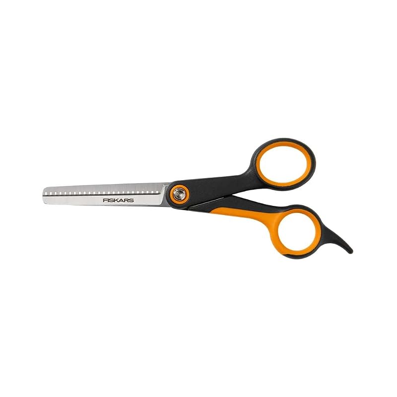 Tesoura de desbaste para tosa de cães e gatos Fiskars com dentes serrilhados 16,51 cm, Laranja/Preto