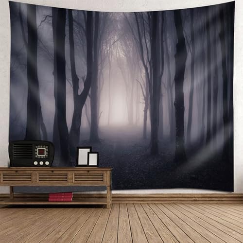 Tenture murale nature forêt brumeuse tapisserie tissu 220x240