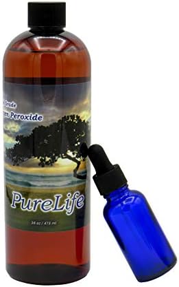 PureLife™ 12% Hydrogen Peroxide Food Grade with No Added Stabilizers - in Distilled Water (16 Oz +Dropper)