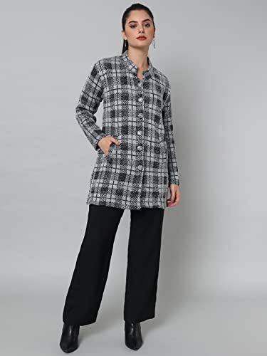 Image of eWools Women's Wool Blend Banded Collar Cardigan Sweaters