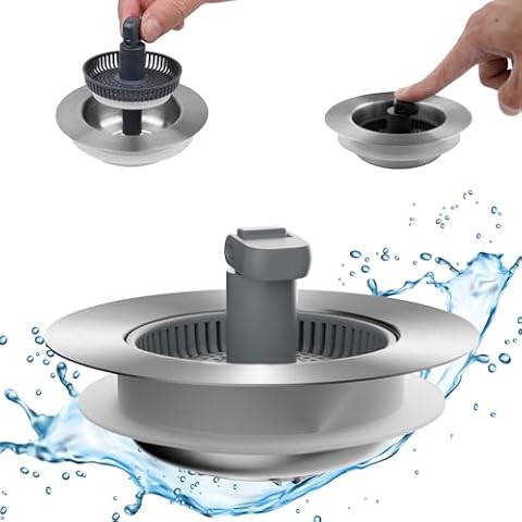 Hibbent 3-in-1 Kitchen Sink Strainer Cover