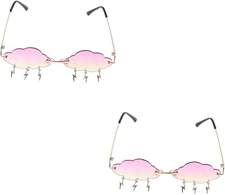 2 Pçs Óculos De Sol Nuvem Óculos De Sol Sem Aro Para Mulheres Óculos De Sol De Festa Divertidos Óculos De Sol Femininos Óculos De Sol Polarizados Óculos De Baile Para Homens