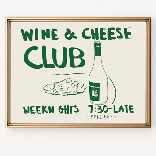 Wine & Cheese Club Wall Art 12x16 Unframed