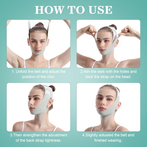 Cinto de lifting facial, faixa de levantamento facial, efeito refrescante, alça de lifting facial, m