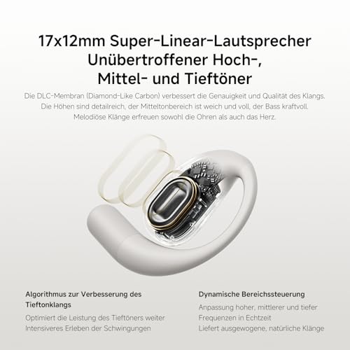 Xiaomi OpenWear Stereo - Leichter Bluetooth Open Ear Kopfhörer für den ganzen Tag mit 7.5 + 38.5 Stunden Akkulaufzeit, Hi-Res Audio… – Ansicht 6