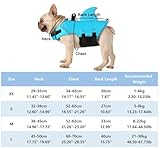 FONLAM Schwimmweste Hund Hundeschwimmweste Schwimmweste für Kleine Mittelgroße Hunde Rettungsweste Warnweste Schwimmbad (XS, Blau)