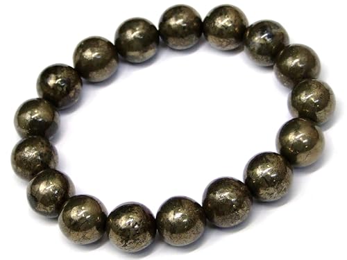 [HINRYO] g3-3312A パイライト 黄鉄鉱 12mm ブレスレット 内径18cm 天然石 パワーストーン