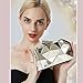 YAPAIOU Women Lattice Pattern Metal Evening Clutch Bag,Geometric Evening Clutch Purse Handbag With Chain Strap For Lady Wedding Party Prom Formal Occasion(Silver Large)
