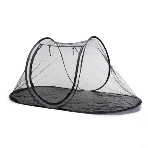 EffiFish Tragbares faltbares Haustier- Laufgitter mit atmungsaktivem Netz, einfach aufzubauen, Outdoor- Zelt für Hunde und Katzen, schwarz, 120 x 63 x 50 cm
