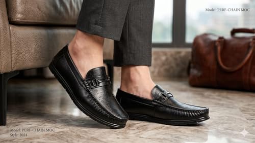 Image of Classic Driving Loafer, Full-Grain Leather, Slip-On, Perforated, Non-Slip Sole, Men's