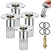 Timnamy Drain, Kouglh Drain, Stainless Steel Floor Drain Filter Bathroom, Sink Stopper Pop Up Drain Plug Filter, Bathtub Drain Hair Catcher, with Removable Filter Basket (4Pcs)