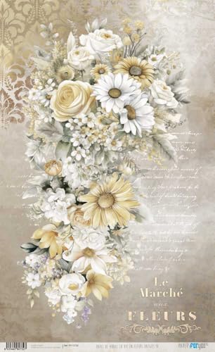 Papers For You Papel de Arroz 54x33 cm 25-30 gr. (La Vie En Fleurs Daisies IV)