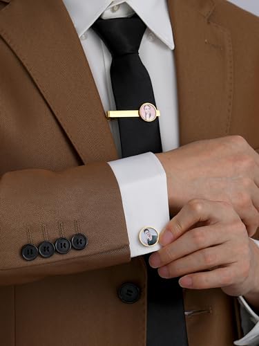 Set personalizado de mancuernillas y prendedor para hombre miniatura 3