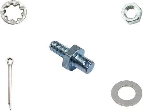 #8009 Throttle Cable Adapter Stud Kit10-32 x 3/8 Thread for 1977-later Chevrolet Steel with Nut, Washers, and Cotter Pin