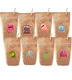 Paul´s Papierfabrik 8 bunte Monster Geschenktüten/Papiertüten, Tüten liebevoll bedruckt, für Geschenke, Gastgeschenke, Mitgebsel, Giveaways, Kindergeburtstag, Hochzeit (Monster acht)