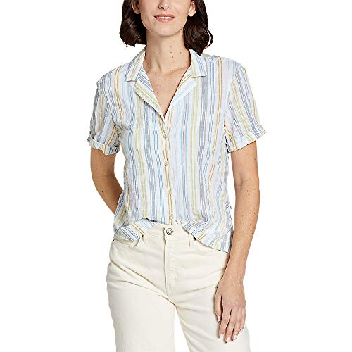 Eddie Bauer Women's Packable Camp Shirt, Vanilla, Medium