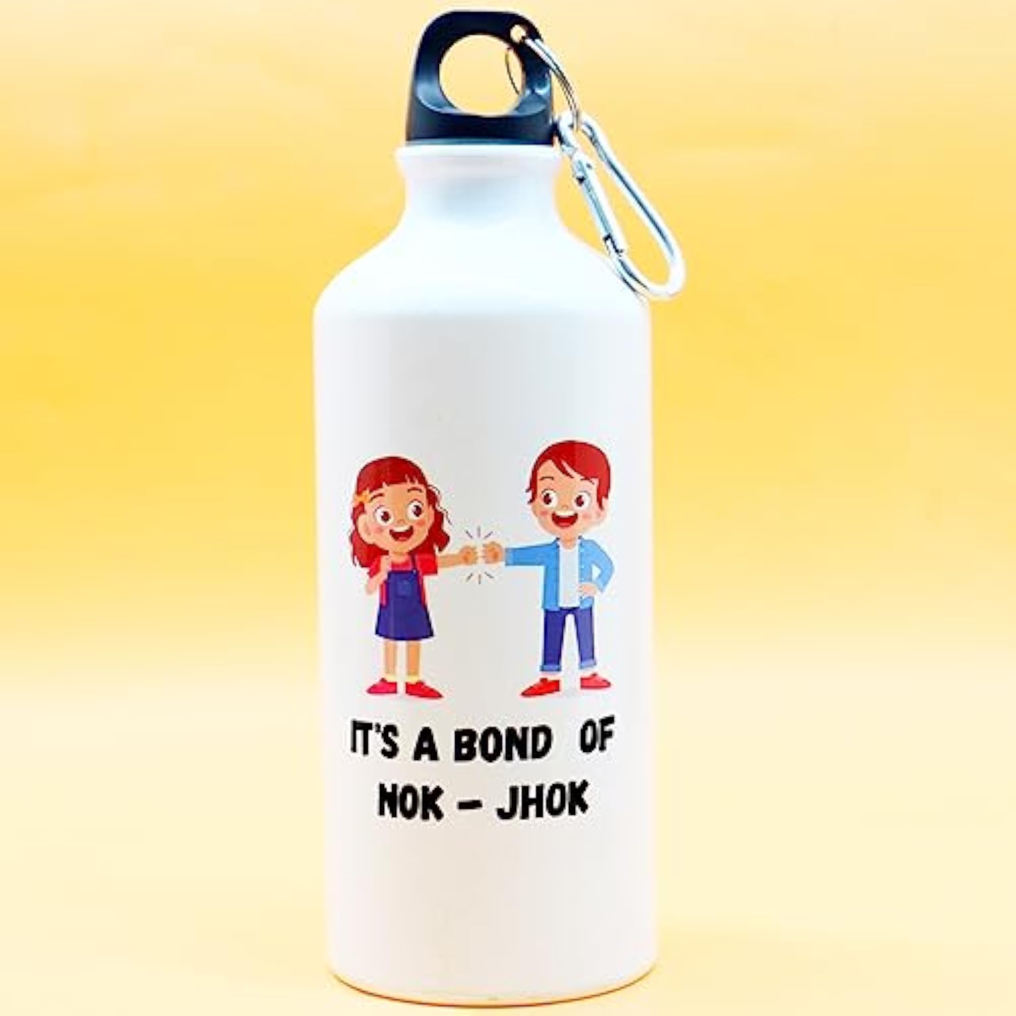 Raksha Bandhan Gift Combo with 2 Kids Printed Water Bottles and 2 Rakhi Set