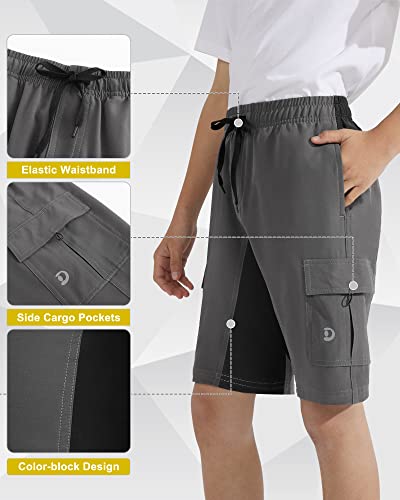Dizoboee Kids Padded Bike Shorts Youth Boys Cargo Mountain Biking Shorts With Padding Loose Fit Grey M #TOP3