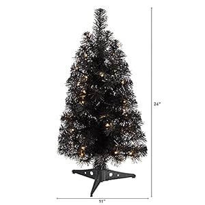 Nearlynatural2ftblackartificialchristmastreewith35ledlightsand72bendablebranches Urban Country Home Decor Nearly natural 2ft black artificial christmas tree with 35 led lights and 72 bendable branches urban country home decor