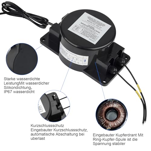 Transformateur basse tension 12V AC pour éclairage de paysage