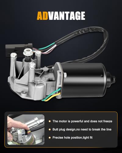 Image of ROADFAR Front Windshield Wiper Motor Fit for Jeep for Wrangler 1997-2002 | Fit For Jeep For TJ 1997-2002|For Jeep For Wrangler 1997-2002|Replace 227145|AA140442|WIP1651|40-442|85-442|4864892|5 Pins