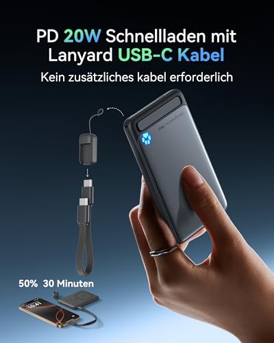 Iniu Powerbank für MagSafe 20W 5000mAh Magnetische Qi-Powerbank