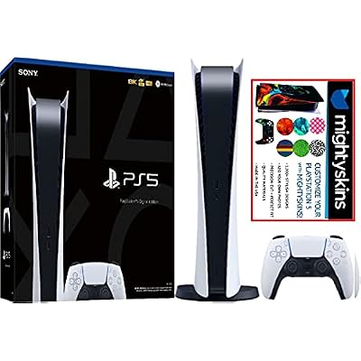 Play Station 5 Digital Console with MIGHTYSKINS Custom Console &amp;amp;amp; Controller Skin Voucher New PS5 Digital Video Game Console Package