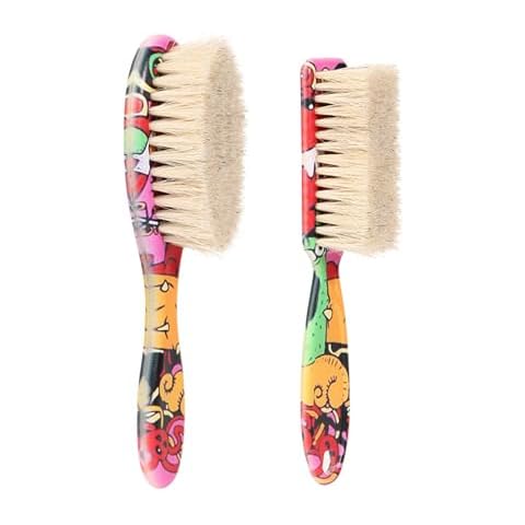 CestoMen 2 Pieces Barber Fade Brush Set, Barber Blade Cleaning Brush Clipper Brush Hair Styling Brush for Men Salon Hair Cutting (Set - A) Cover