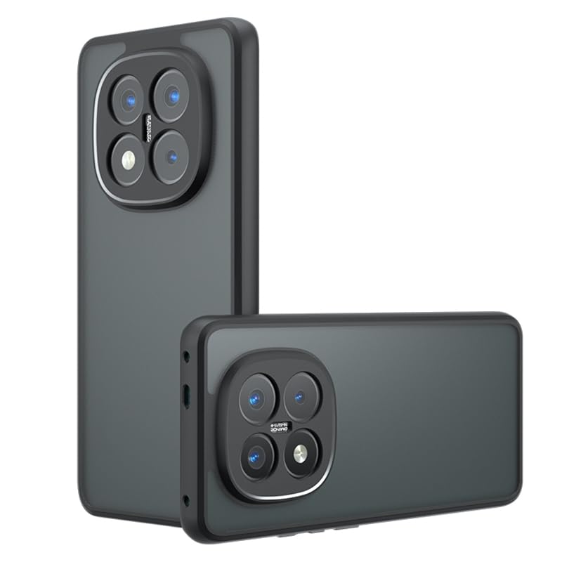 Image of Matte PC+TPU Phone Case for Redmi Note 14 Pro Plus 5G Air Bag Protection, Anti-Fingerprint, Never Turns Yellow, Micro Arc Edge, Skin-Friendly Feel, Camera Protection, Black