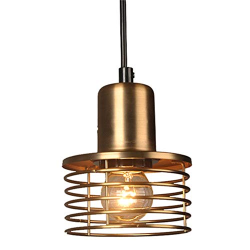 Preisvergleich Produktbild Retro Hängelleuchte Pendelleuchte Industrielle Wind Pendelleuchten Eisenkäfig Schnur E27 Pendelleuchten Für Esszimmer Schlafzimmer Bar Kaffee Restaurant Lampe, gold