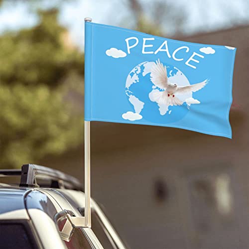 Autofahne Flagge für Auto(ohne Halterung) Auto Flagge Fahne Friedenstaube...