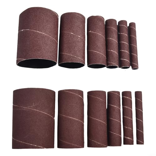 Juego de 12 fundas de tambor de lijado de 4.5 pulgadas con abrasivos de grano 80# y 120# para accesorios de lijado de herramientas oscilantes, material de alúmina, 115 mm de longitud