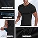 Towintec Men's Compression Shirt UPF 50+ Short Sleeve Dry Fit Athletic Base Layer Sports Rash Guard Big and Tall Football Tops Basketball Baselayer Round Neck Under Shirts(Black,XL)