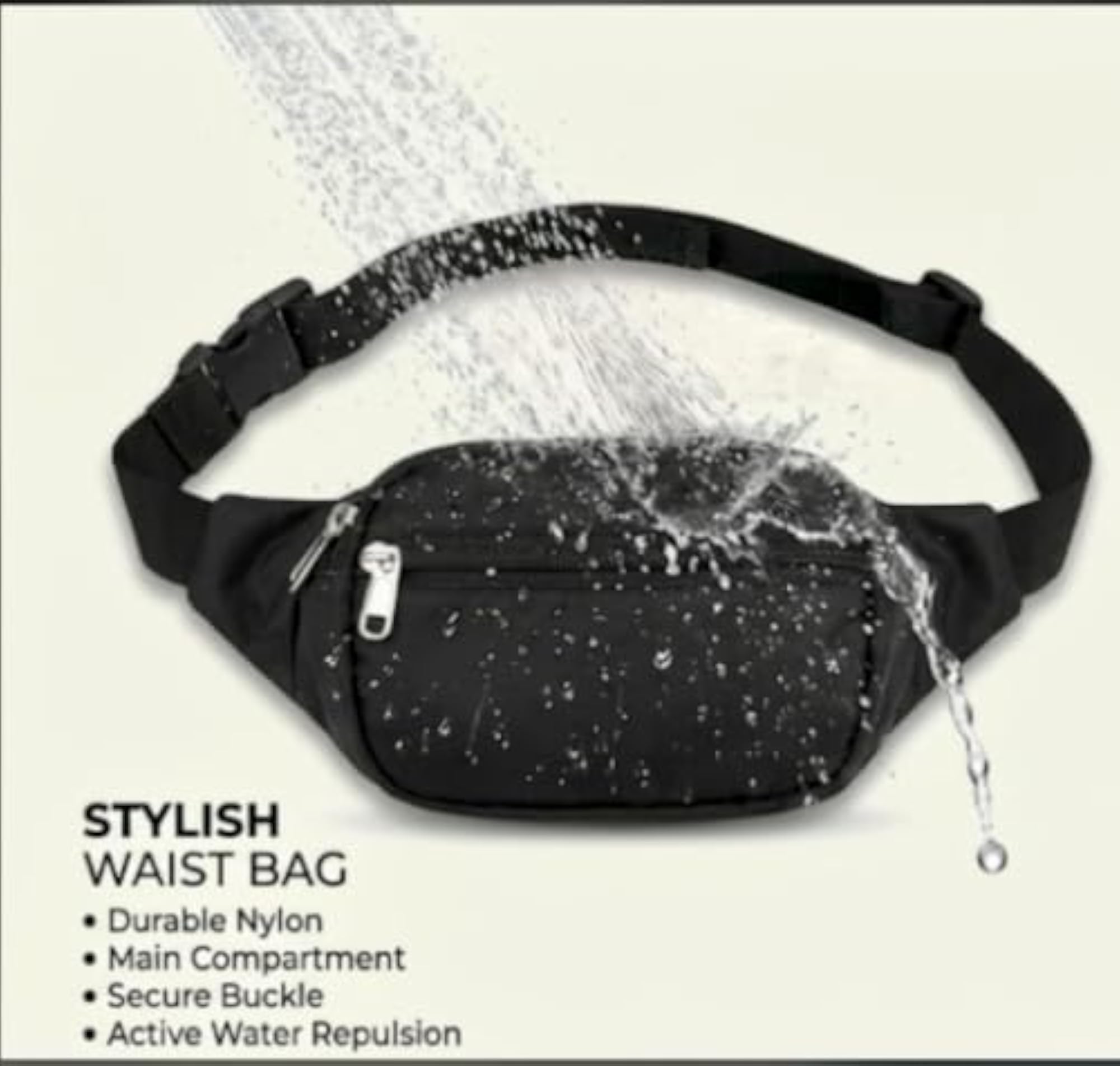 Polyester Waist Bag for Men & Women, Adjustable Fanny Pack