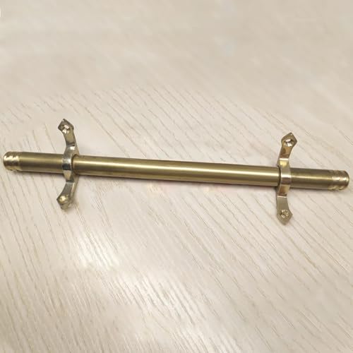 Innovz Stair Rods Antique Brass Stair Runner Rods, Home Commercial Stair Carpet Rod Set with Finials & Brackets, Stair Carpet Holder Clips 51 61 71 81 91 Cm Customizable(3pcs,112cm(44in))