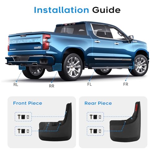 Mud Flaps for 2019-2026 Chevy Silverado 1500（Not ZR2/LT/Custom Trail Boss） by Sunsdrew - Used condition - Image 7