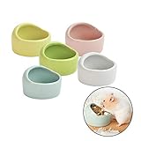 小動物用 陶器 専用ボウル ペット食器 ハムスター モルモット ラビット スナネズミ 小動物 ボウル 給餌器 給餌ポット 餌やり セラミック製 食器 圆形 フード付食器 1個 (カラーランダム)