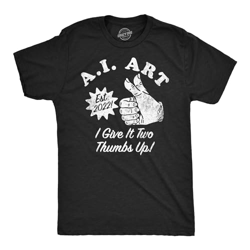 Mens Funny T Shirts AI Art Sarcastic Technology Graphic Tee for Men Funny T Shirts Sarcastic Apparel for Men Cool Meme Short Sleeve Novelty Tees for Guys Black - AI M