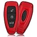 Produktbild ASARAH ABS Schlüsselhülle für Ford mit edler Lackierung, Schutzhülle für Autoschlüssel Cover für Schlüssel-Typ FD 3BKL - Rot